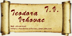 Teodora Vrhovac vizit kartica